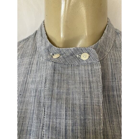 Trovata Birds of Paradise Henley Top Shirt Blue Long Sleeve Hidden Butto… - Picture 2 of 9